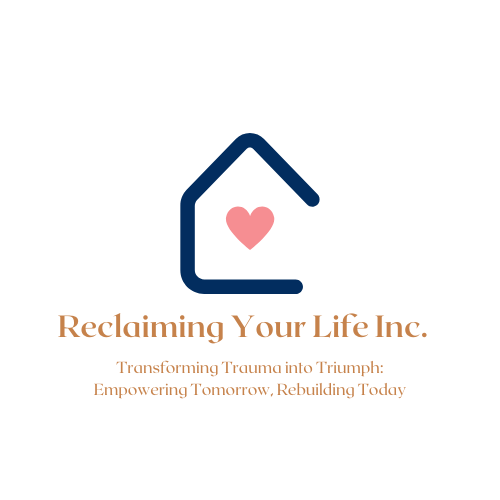 Reclaiming Your Life Inc. original logo: a navy house with a pink heart